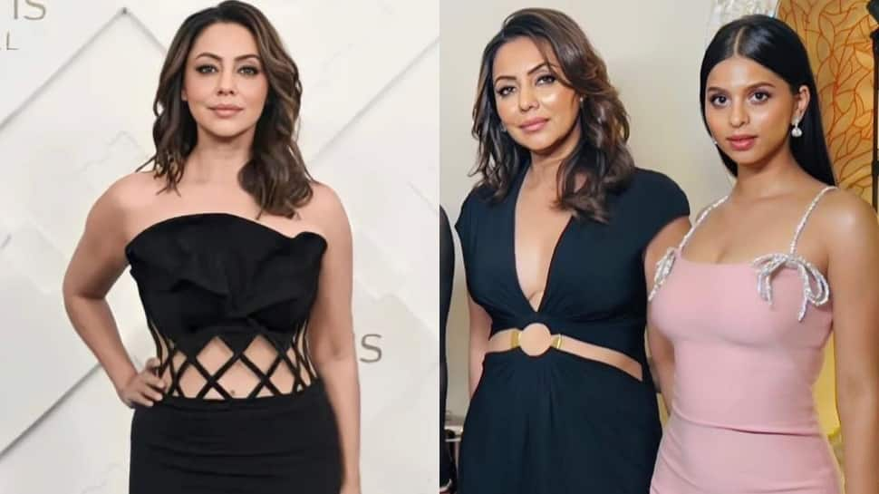 Gauri Khan grabs eyeballs in a STUNNING black cutout dress, shares pics with daughter Suhana Khan, Shanaya Kapoor