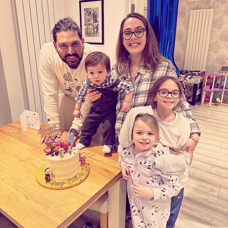 Orion celebrates birthday with his parents Yuvraj and Hazel