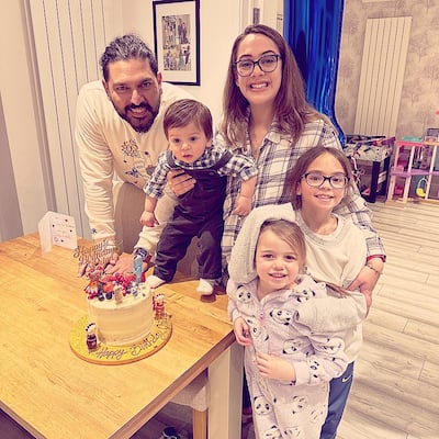 Orion celebrates birthday with his parents Yuvraj and Hazel