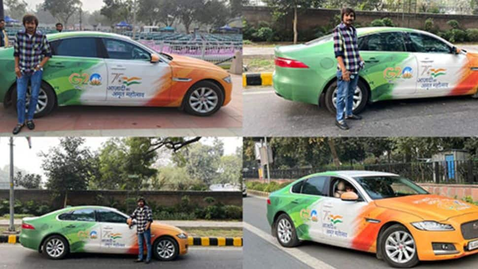 Gujarat Man Covers Jaguar Car With G20-Themed Colours, Drives to Delhi to Spread Awareness