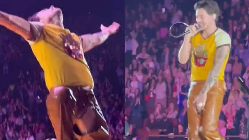 Singer Harry Styles suffers wardrobe malfunction as his pants rip off mid-concert