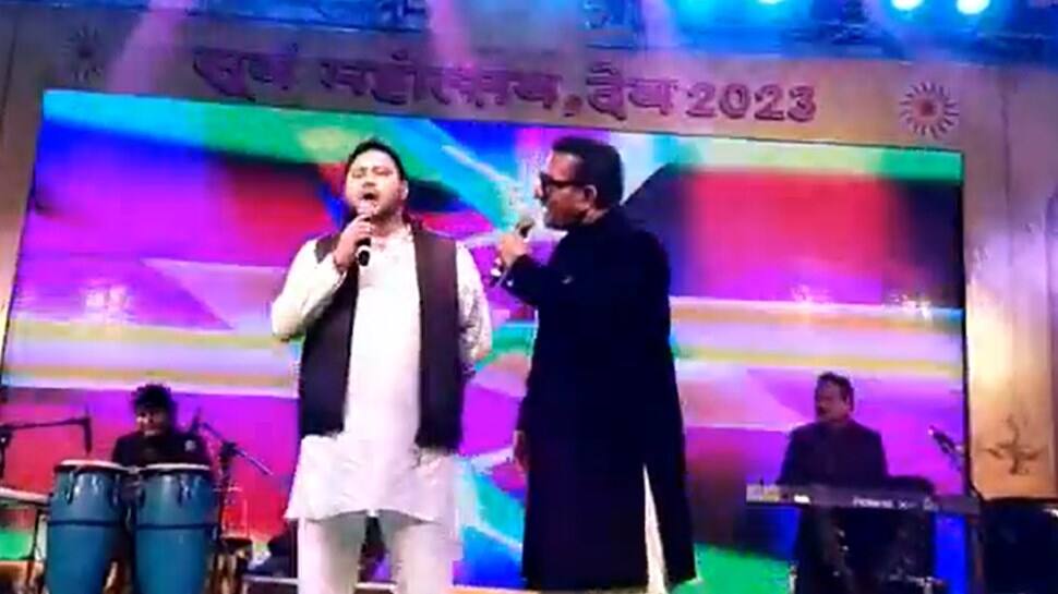 Watch: Bihar Deputy CM Tejashwi Yadav Shares Mic With Abhijit Bhattacharya; Sings &#039;Badi Mushkil Hai...&#039;