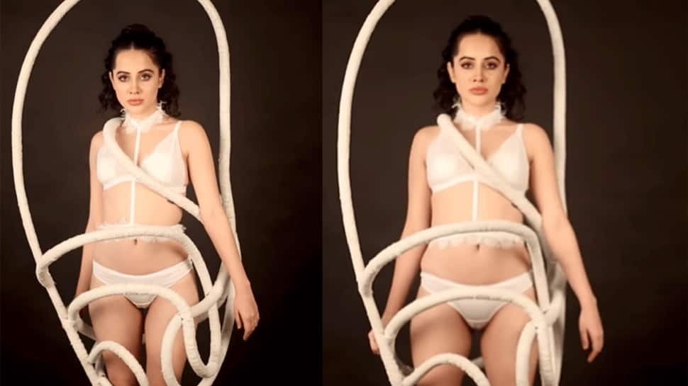 Urfi Javed Wraps Spider-Web-Themed Rope Over Bikini, Netizens Drop Hilarious Reactions: Video