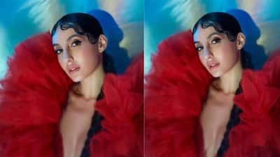 Nora Fatehi sizzled in Red Ruffle Dress
