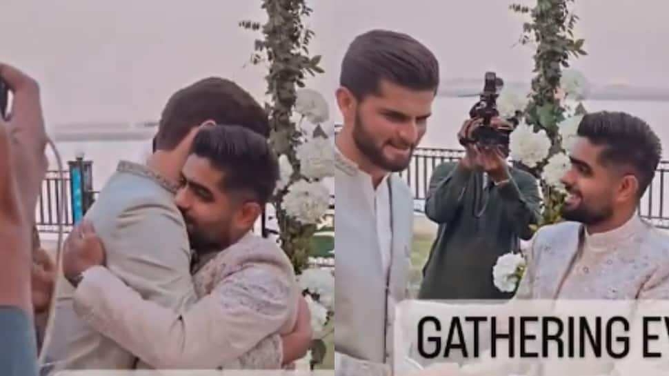 Watch: After Shaheen Shah Afridi Gets Married to Ansha, &#039;Happy&#039; Babar Azam Hugs Pak Pacer, Video Goes Viral