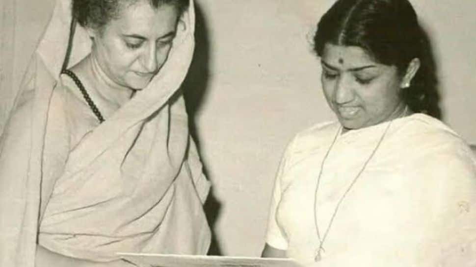 Lata Mangeshkar with Indira Gandhi