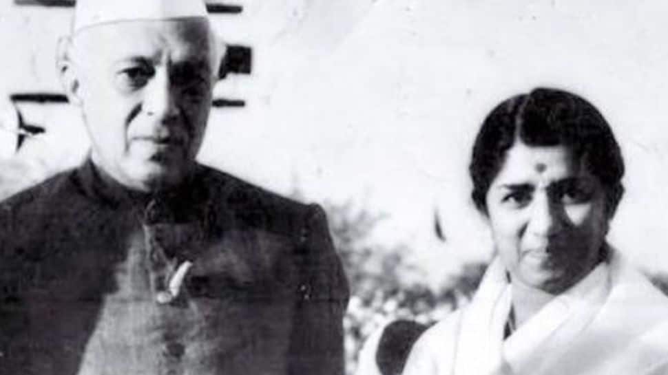 Lata Mangeshkar with Jawahar Lal Nehru