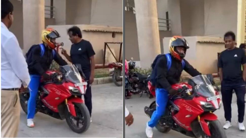 MS Dhoni Takes a Ride on Humble TVS Apache RR310 bike: Watch Video