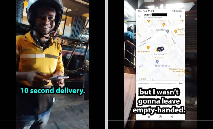 YouTuber in Bengaluru Received Swiggy Order From McDonald&#039;s in 10 Seconds; But There&#039;s a Twist | Watch