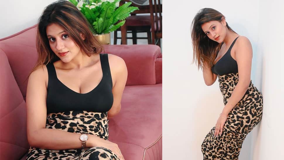Kacha Badam Fame Anjali Arora&#039;s Hot Dance on Viral Song in Short Skater Dress Trends Online - Watch
