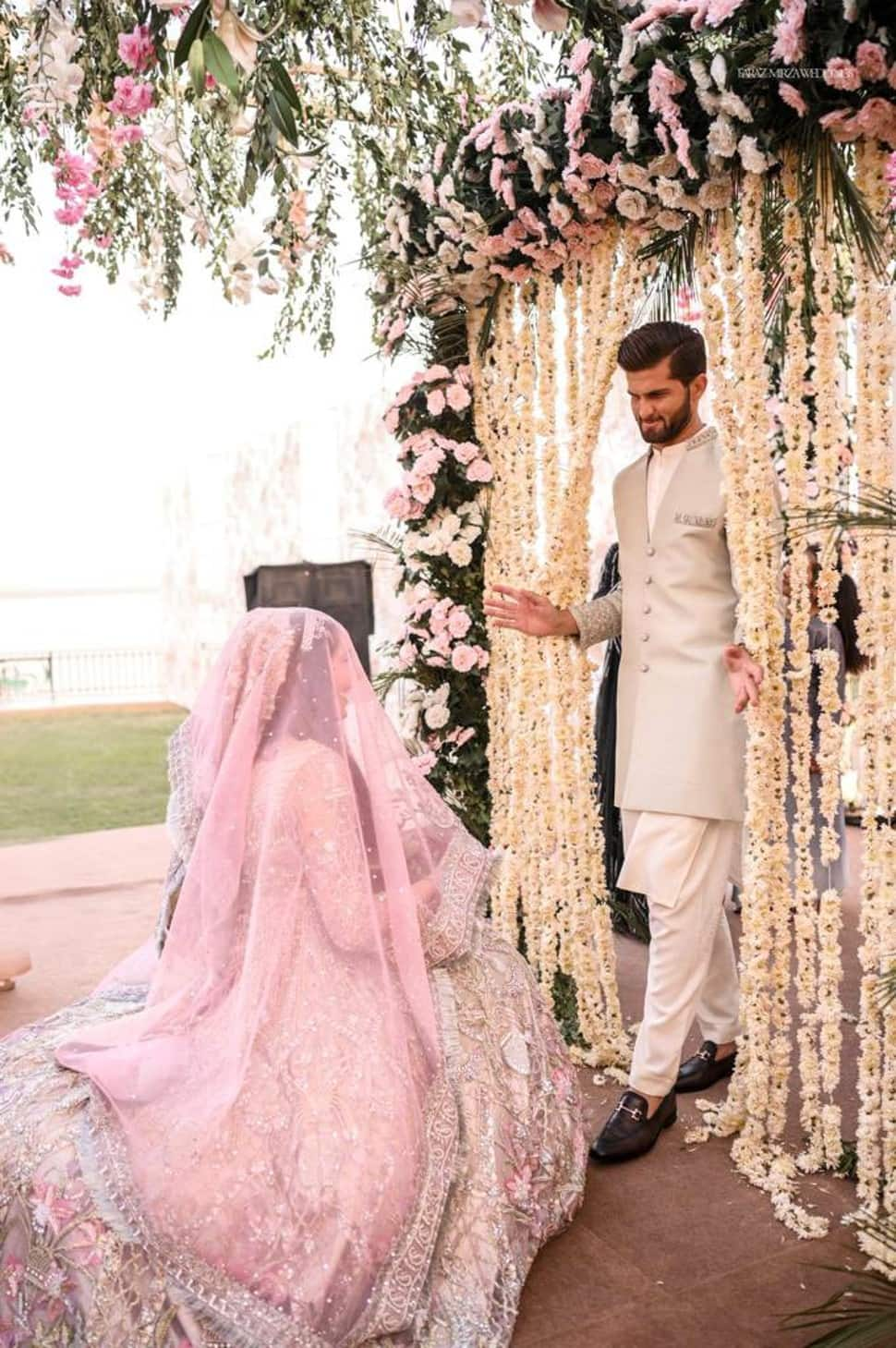 Pakistan pacer Shaheen Shah Afridi got married in a grand wedding ceremony to former Pakistan captain Shahid Afridi's daughter Ansha in Karachi on February 4. (Source: Twitter)