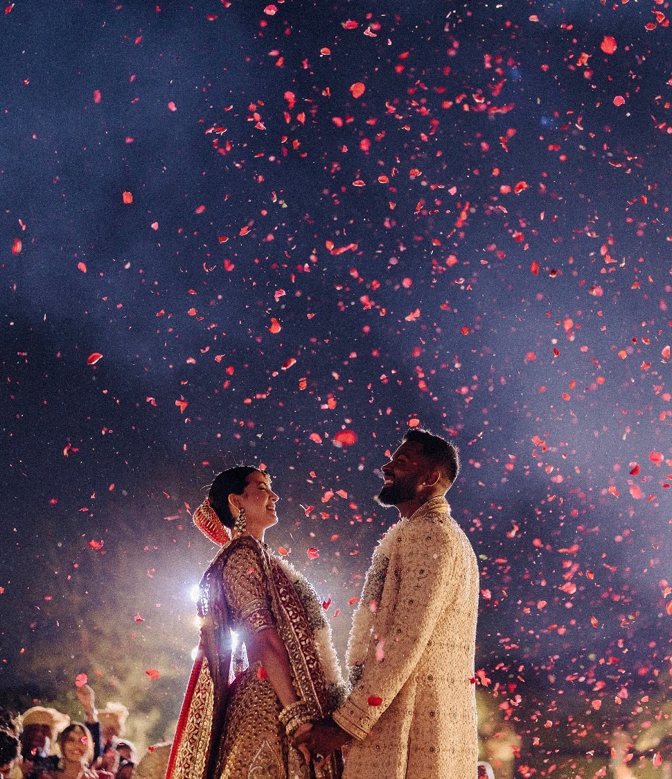 Team India all-rounder Hardik Pandya got re-married to wife Natasa Stankovic with Christian wedding on February 14 and marriage with Hindu rituals on February 17 in Udaipur. (Source: Twitter)