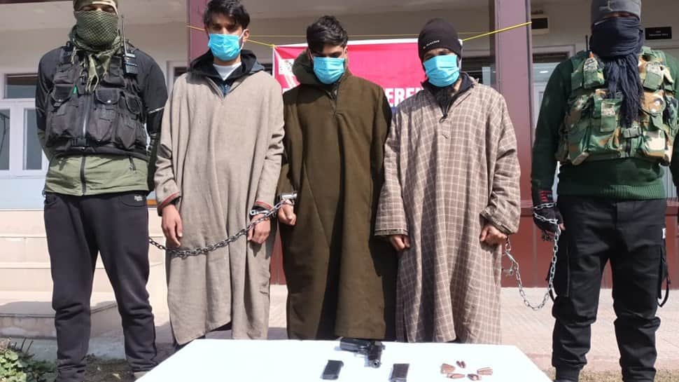 Kashmir: Three Associates of Hizb-ul-Mujahideen Terrorist Arrested With Arms in Kulgam, Says Police