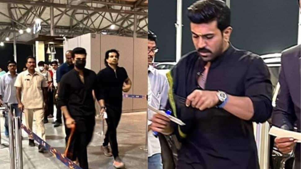 RRR Star Ram Charan Walks Barefoot at Airport as he Heads off for Oscars 2023- See Viral Pics 