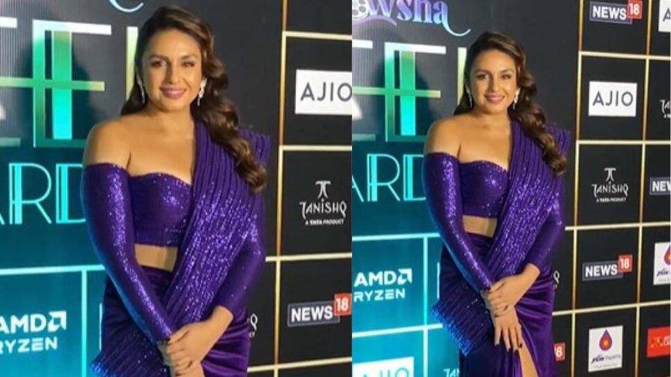 Huma Qureshi Brutally Body-Shamed For Wearing Blue Shimmery Thigh-High Saree, Netizens Ask ‘Is She Pregnant?’- Watch