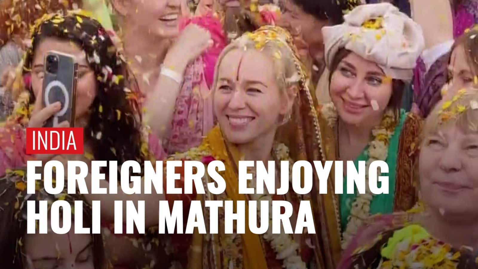 foreigners on holi in india