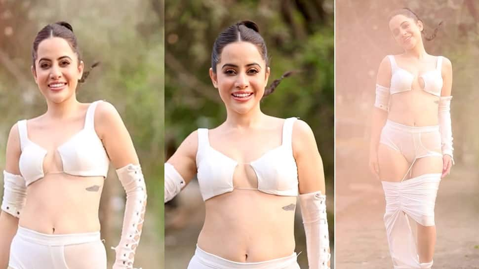 Urfi Javed&#039;s Holi Video In Sheer White Bralette And Bizarre Bikini Shorts Gets Trolled - Watch