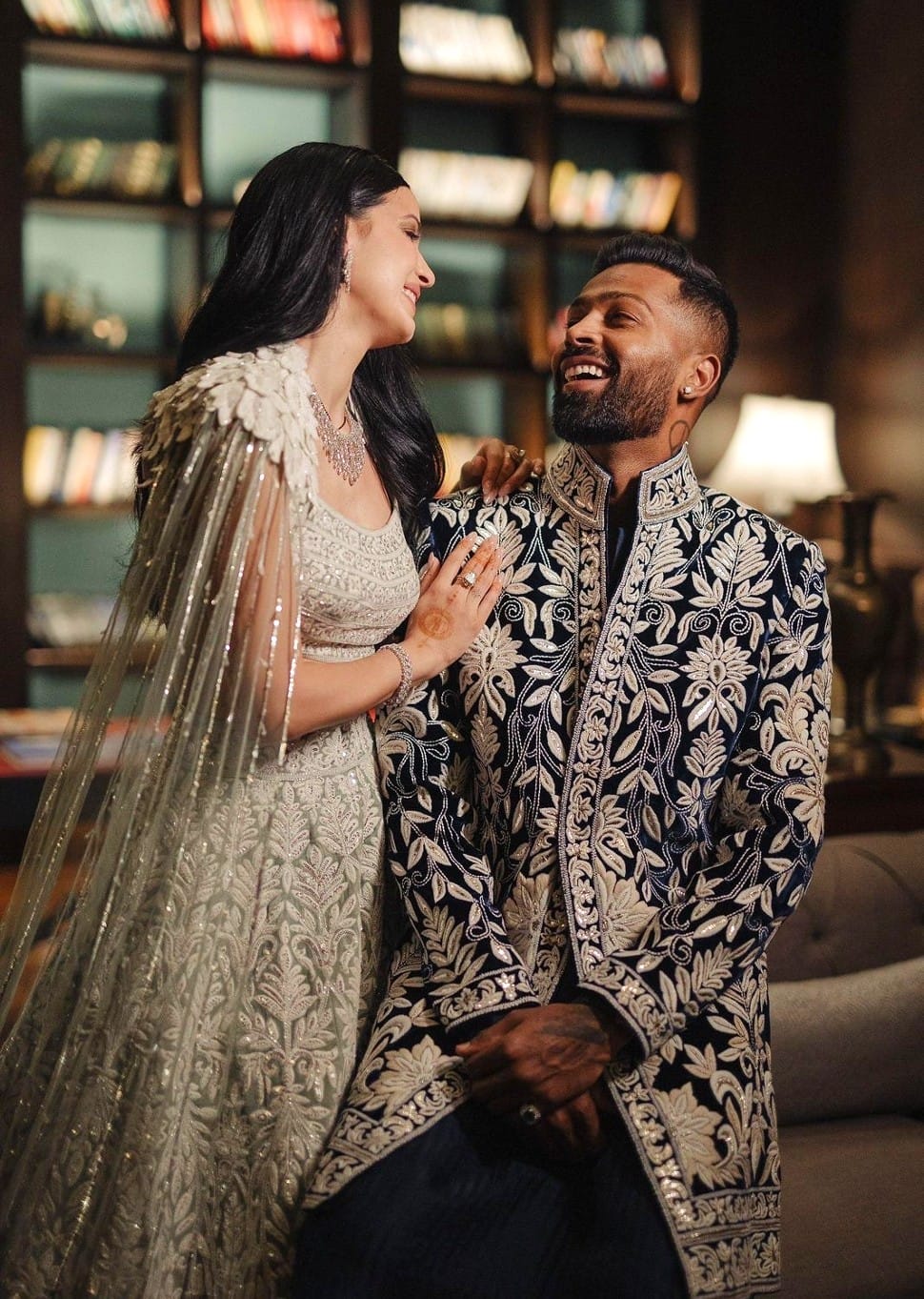 Gujarat Titans (GT) captain Hardik Pandya is married to Serbian model and Bollywood star Natasa Stankovic. The couple renewed their marriage vows last month and have one son, Agastya, together. (Source: Twitter)