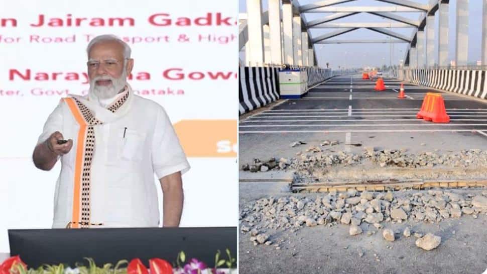 &#039;Land Of 40% Commission&#039;: Bengaluru-Mysuru Expressway Damaged Days After Inauguration By PM Modi; Congress Slams BJP