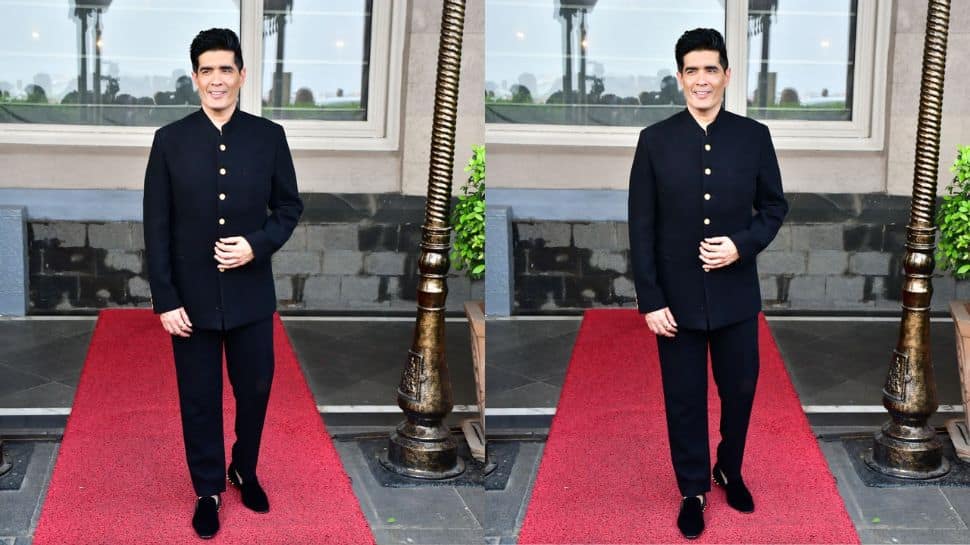 Manish Malhotra opted for an all-black outfit