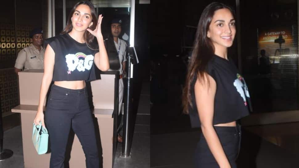 Kiara Advani Stuns In Black Crop-Top As She Leaves For Hyderabad To ...
