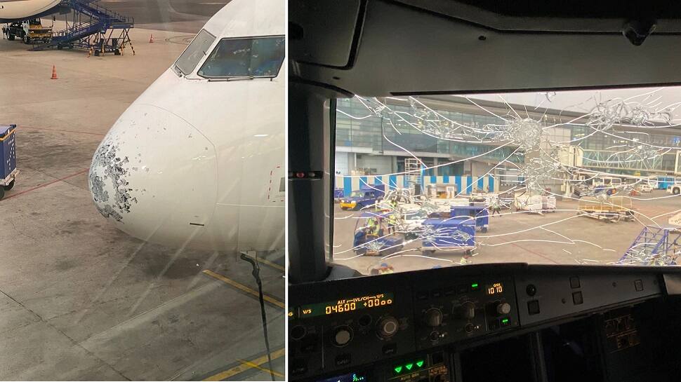 Hyderabad-Bound IndiGo Plane&#039;s Windshield, Radome Damaged In Hailstorm; Pilot Hailed For Safe Landing