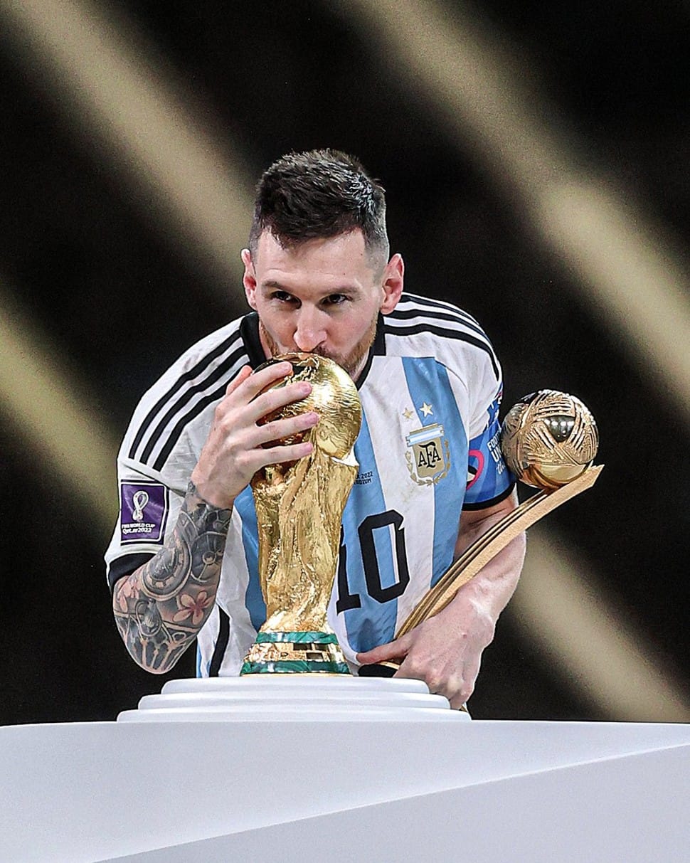 Lionel Messi has won more titles with clubs and country as compared to Cristiano Ronaldo, including the FIFA World Cup crown last year. Messi has won 29 titles as compared to Ronaldo's 22. (Source: Twitter)