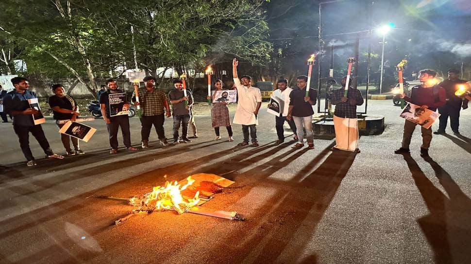 Amid RaGa Disqualification Protests, Cong Workers Burn PM Effigy In Wayanad