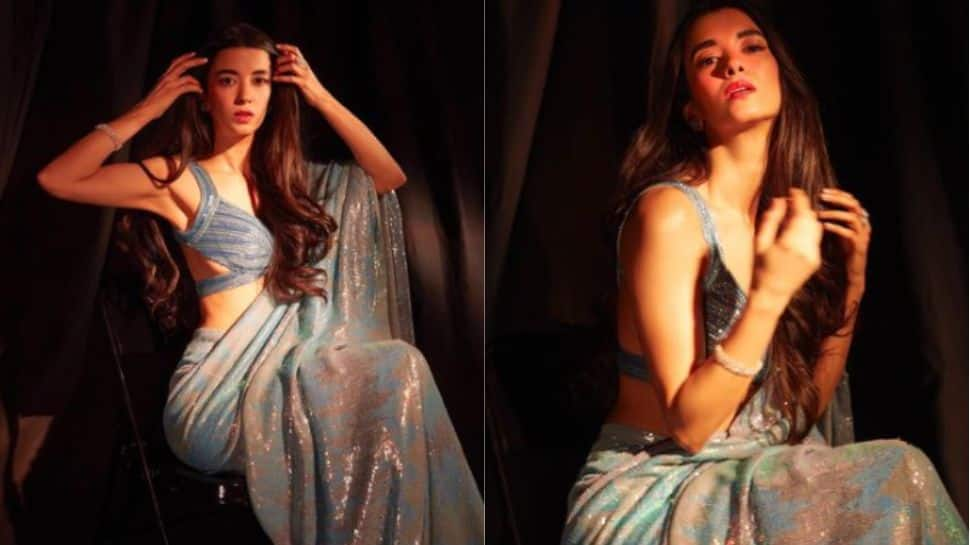 Saba Azad Looks Breathtaking In Shimmery Blue Saree, Don’t Miss Hrithik Roshan’s Reaction 