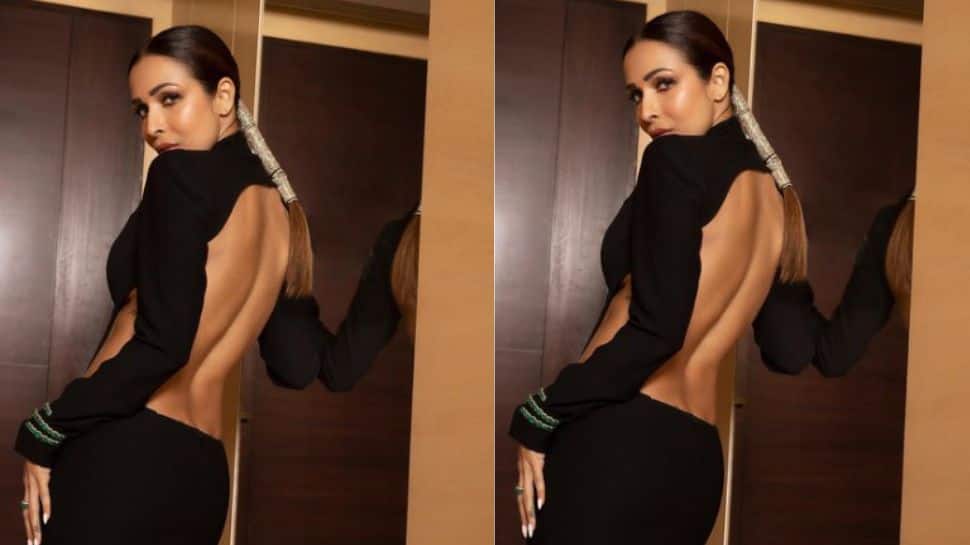 Malaika Arora wears black cut-out backless dress