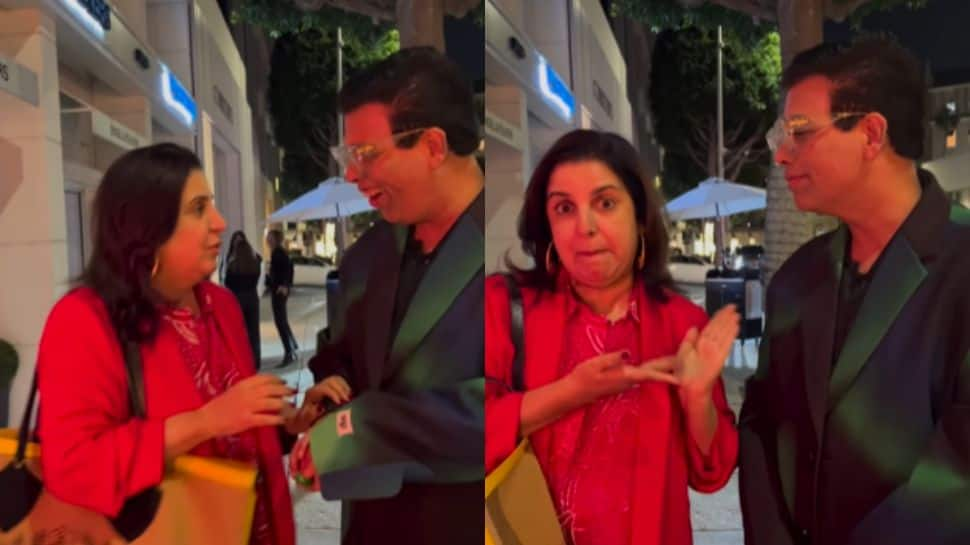 Karan Johar-Farah Khan Engage In Fun Banter As They Bump Into Each Other In Los Angeles- Watch