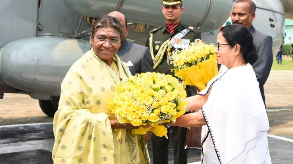 Droupadi Murmu Arrives In West Bengal For 2-Day Visit, CM Mamata Banerjee Receives President