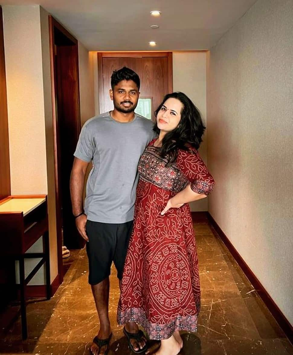 Rajasthan Royals skipper Sanju Samson is married to Charulatha since December 2018. Charulatha is a trained classical dancer and a constant support for Samson during the IPL. (Source: Instagram)