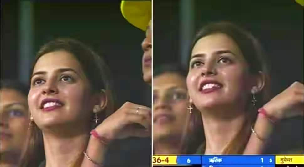 This unknown mystery girl was a major presence during IPL 2022 'El Clasico' contest between Mumbai Indians and Chennai Super Kings this season. (Source: Twitter)