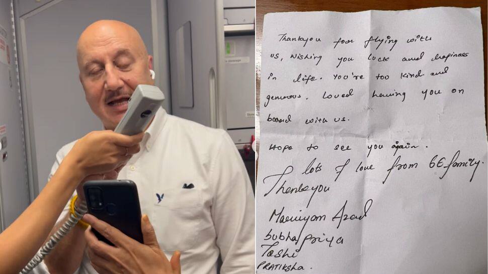 &#039;Thank You Indigo&#039;: Actor Anupam Kher Receives Warm Welcome On Bengaluru Flight