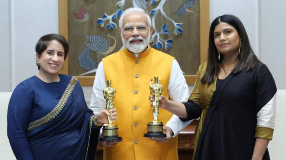 PM Narendra Modi Meets Oscar-Winning Documentary ‘The Elephant Whisperers’ Makers Guneet Monga And Kartiki Gonsalves 
