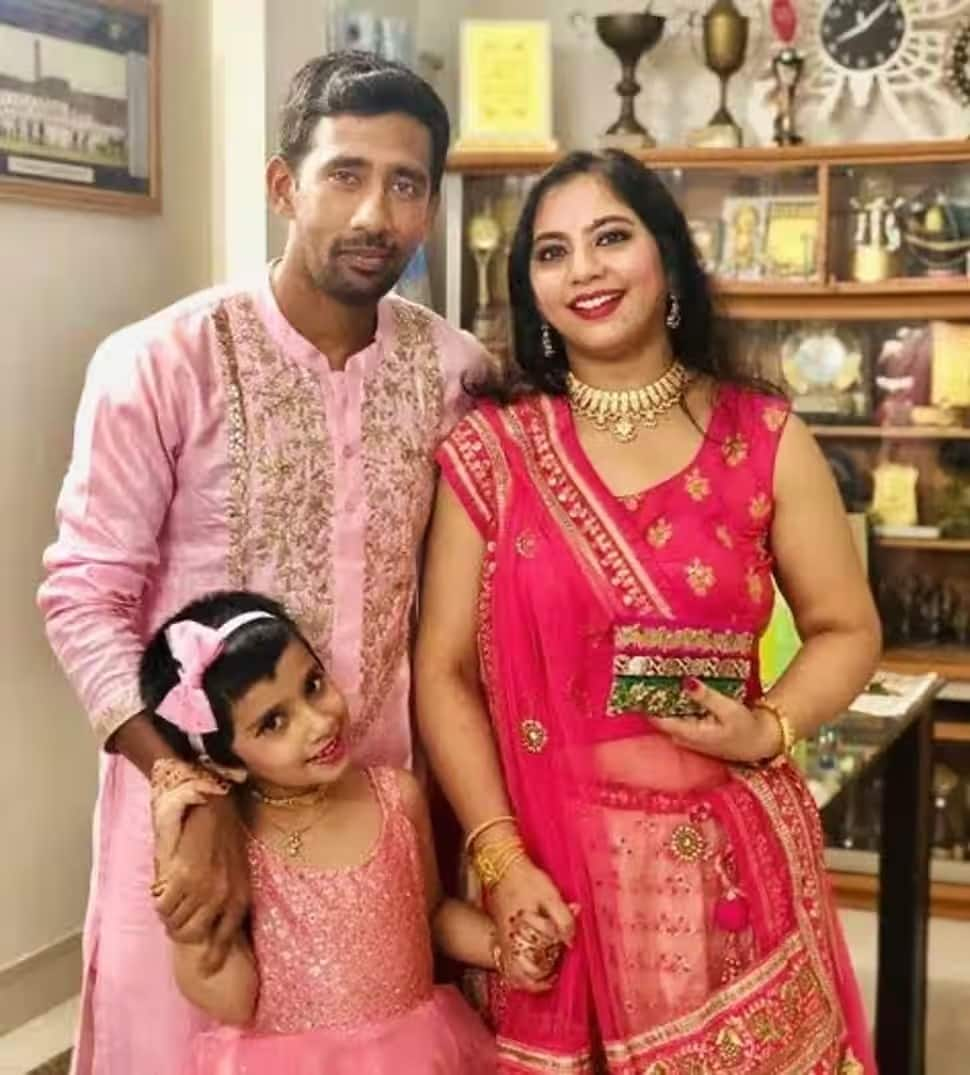 Gujarat Titans opener Wriddhiman Saha is married to Romi since 2011. The couple have a son and daughter together. (Source: Twitter)