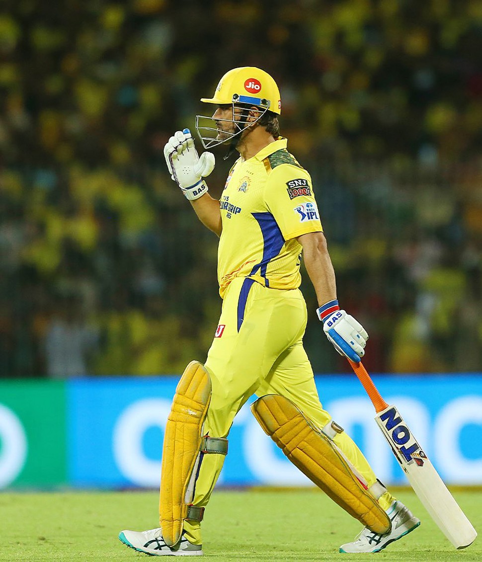 CSK skipper MS Dhoni batted for 3 balls against LSG and smashed 2 sixes and crossed 5,000 runs in IPL as well. (Photo: ANI)