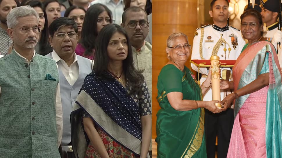 Akshata Murty, UK&#039;s First Lady, Sits With S Jaishankar As Mother Sudha Receives Padma Award