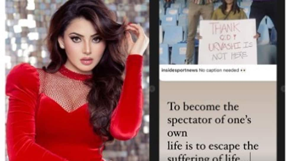 Urvashi Rautela Reacts To Girl Holding &#039;Thank God Urvashi Is Not Here&#039; Placard After Rishabh Pant&#039;s Recent Appearance at IPL 2023 DC vs GT Match