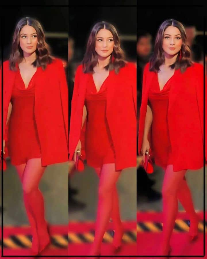 Shehnaaz Kaur Gill In Bright Red