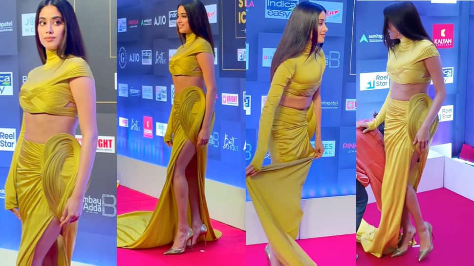 Janhvi Kapoor Gracefully Averts Tripping In A Cut-Out Gown, Netizens Ask &#039;Why This Extra Trail&#039; - Watch 