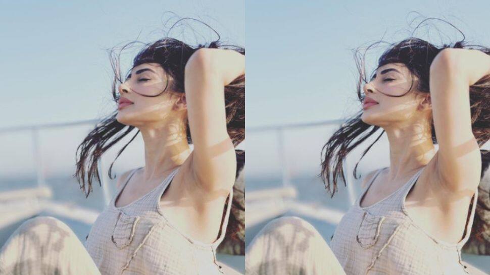 Mouni was seen chilling on a yacht