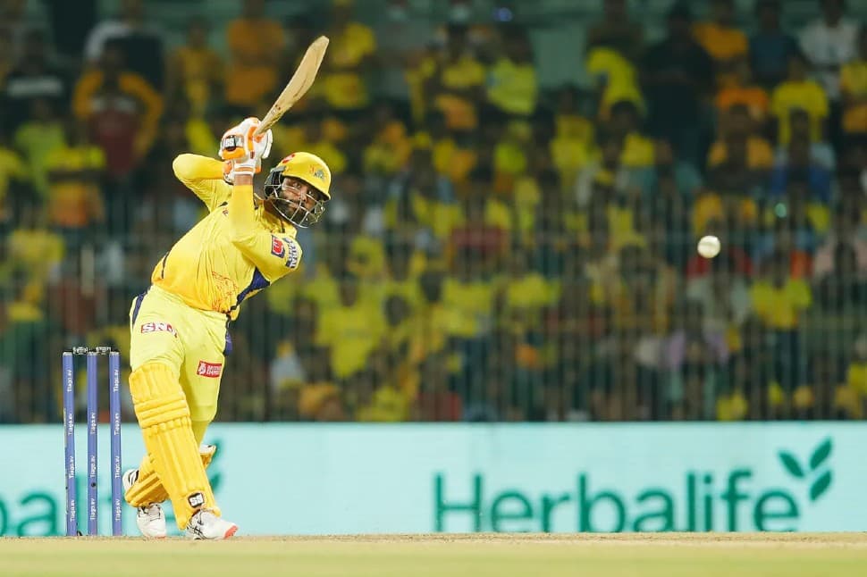 Chennai Super Kings all-rounder Ravindra Jadeja is third on the list with 26 sixes in final over of IPL match. However, Jadeja failed to add to this tally in the last IPL 2023 match against Rajasthan Royals on Wednesday night. (Photo: BCCI/IPL)