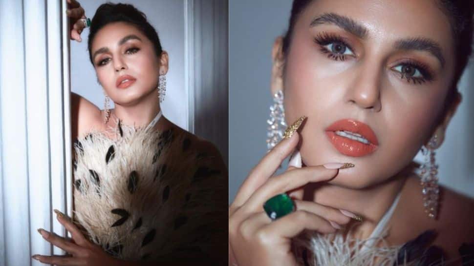 Huma Qureshi stuns in feathered outfits
