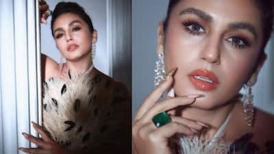 Huma Qureshi stuns in feathered outfits