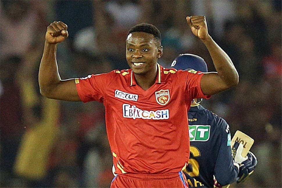 Punjab Kings pacer Kagiso Rabada became the fastest to 100 IPL wickets, reaching this landmark in 64 matches with the wicket of Gujarat Titans wicketkeeper Wriddhiman Saha in a IPL 2023 match. (Photo: IANS)