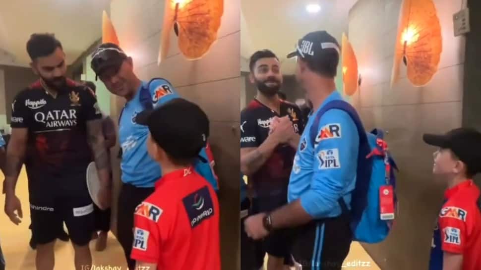 Watch: Ricky Ponting&#039;s Son In Awe Of Virat Kohli As He Meets RCB Star Ahead Of DC Clash