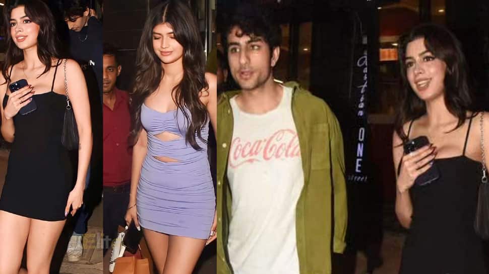 Khushi Kapoor Wears Strappy LBD As She Parties With Anjini Dhawan, Ibrahim - Watch