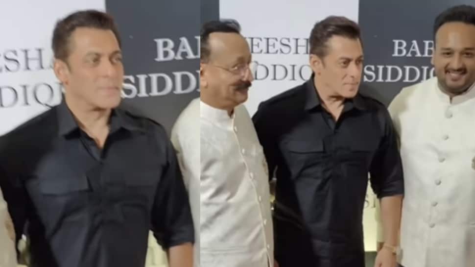 Salman Khan Looks Dapper In Black Pathani As He Attends Baba Siddiqui&#039;s Iftar Party